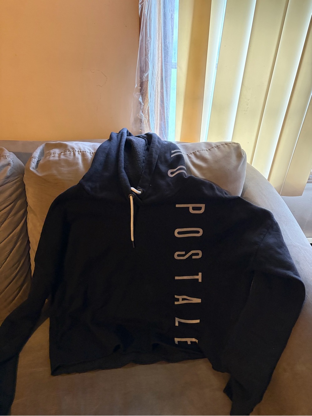 Aeropostale Black Hoodie with Vertical  Logo